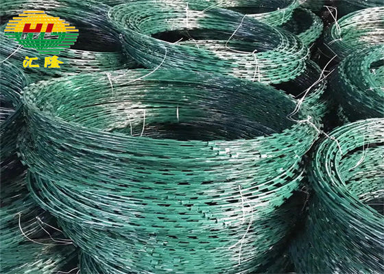 অ্যান্টিকোরোশন গ্রিন পিভিসি প্রলিপ্ত কনসার্টিনা কাঁটাতারের 1400-1500MPA