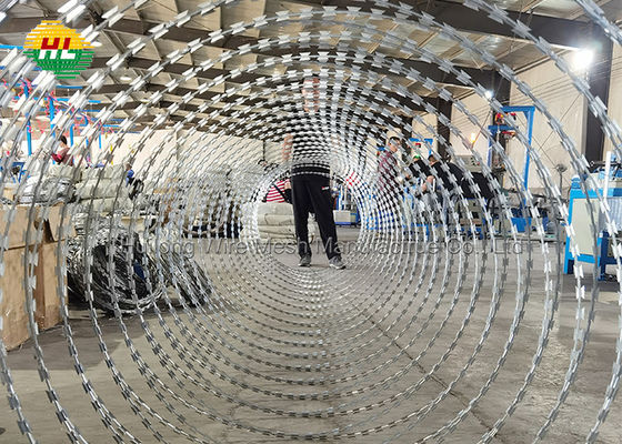 রেজার গার্ডেন ওয়্যার গার্ডেন সিকিউরিটি ফেন্সিং, ক্লিপড কনসার্টিনা রেজার ওয়্যার গ্যালভানাইজড স্টিল 300 এমএম