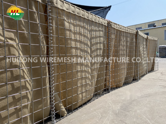 দুর্গ প্রতিরক্ষার জন্য 1x1x5m হেসকো ব্যারিয়ার ব্লাস্ট ওয়াল জালের আকার 80x80mm